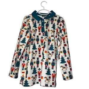 Millie & Maxx Nutcracker Print Long Sleeve Shirt polo shirt sz 10 Christmas